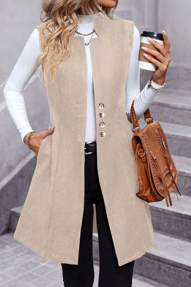 CWOV00141_SOLID WOOL BLEND SLEEVELESS BLAZER VEST