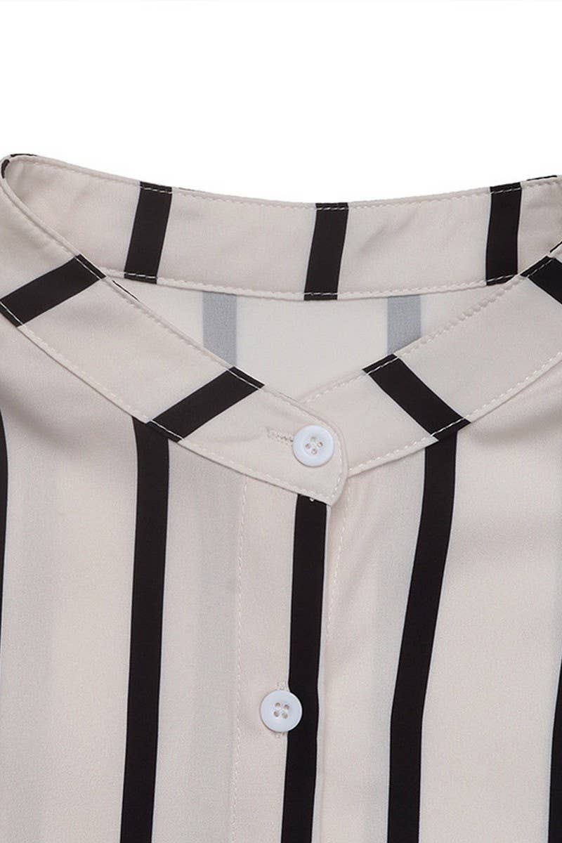 CWTSTL2791_AUTUMN AND WINTER STRIPED PRINT SHIRT