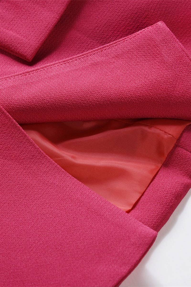 CWOCO0955_SOLID COLOR DOUBLE-BREASTED SHORT SUIT COATS