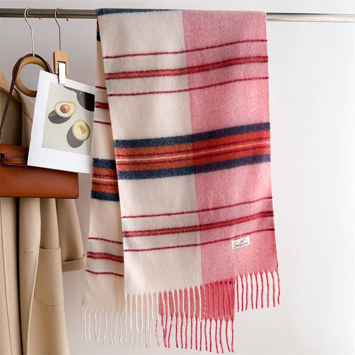 Soft Gradient Knit Tassel Scarf Wrap Shawl_CWASC2739