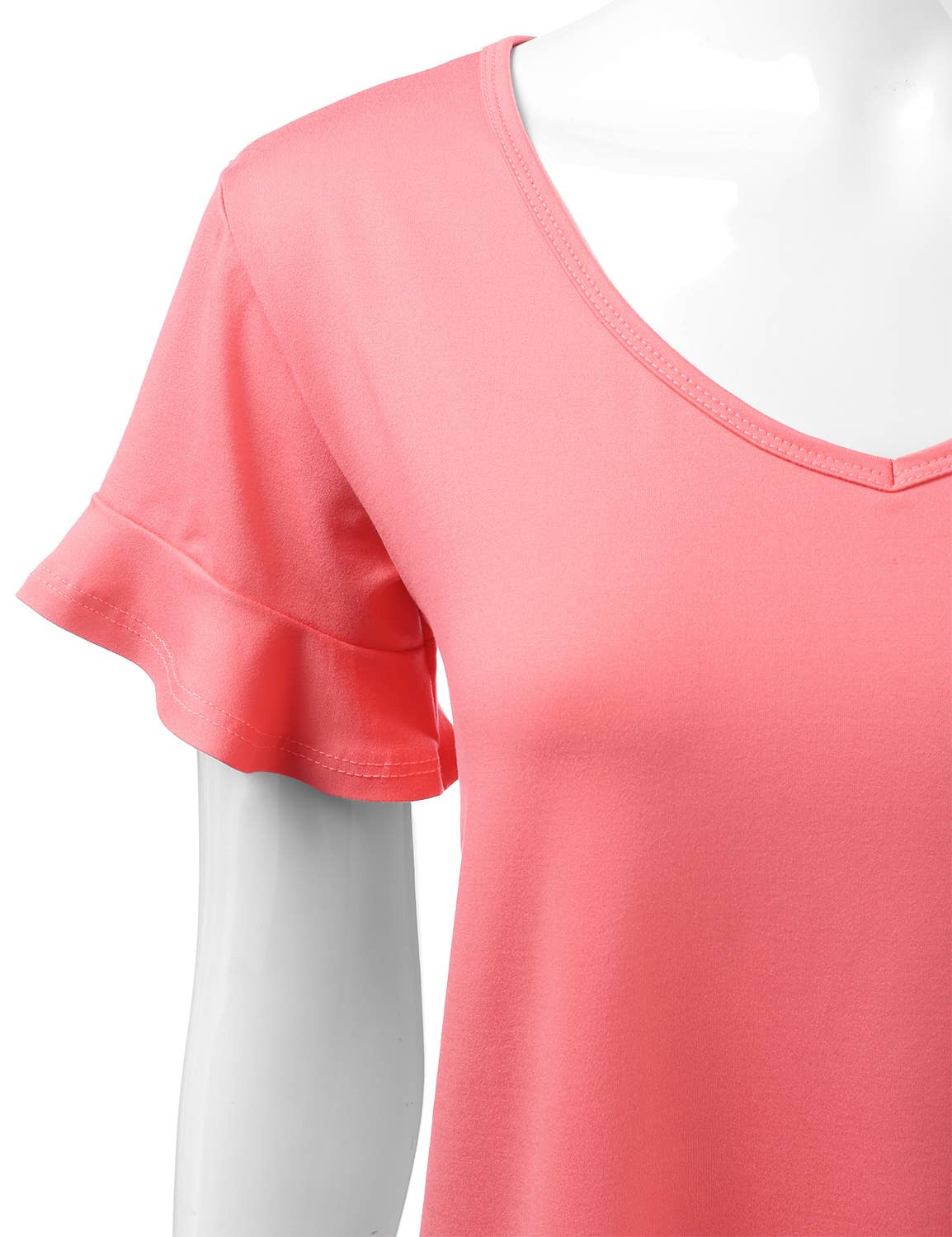 CWTTS681_Casual Tshirt V Neck Short Sleeve Loose blouse