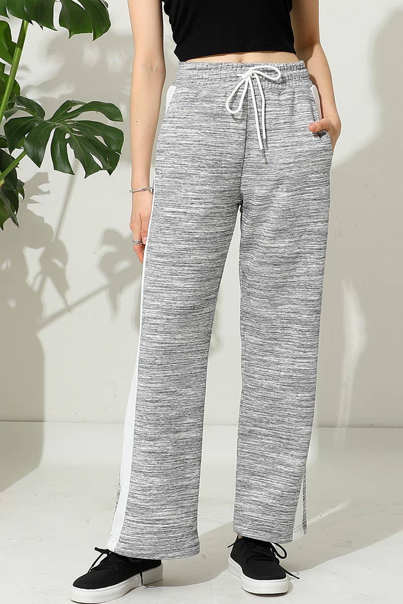 CWBLP398_HIGH WAISTED STRAIGHT WIDE LEG LONG SWEATPANTS