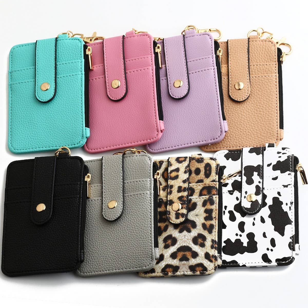 FOLDING VERTICAL ZIPPER CARD WALLET