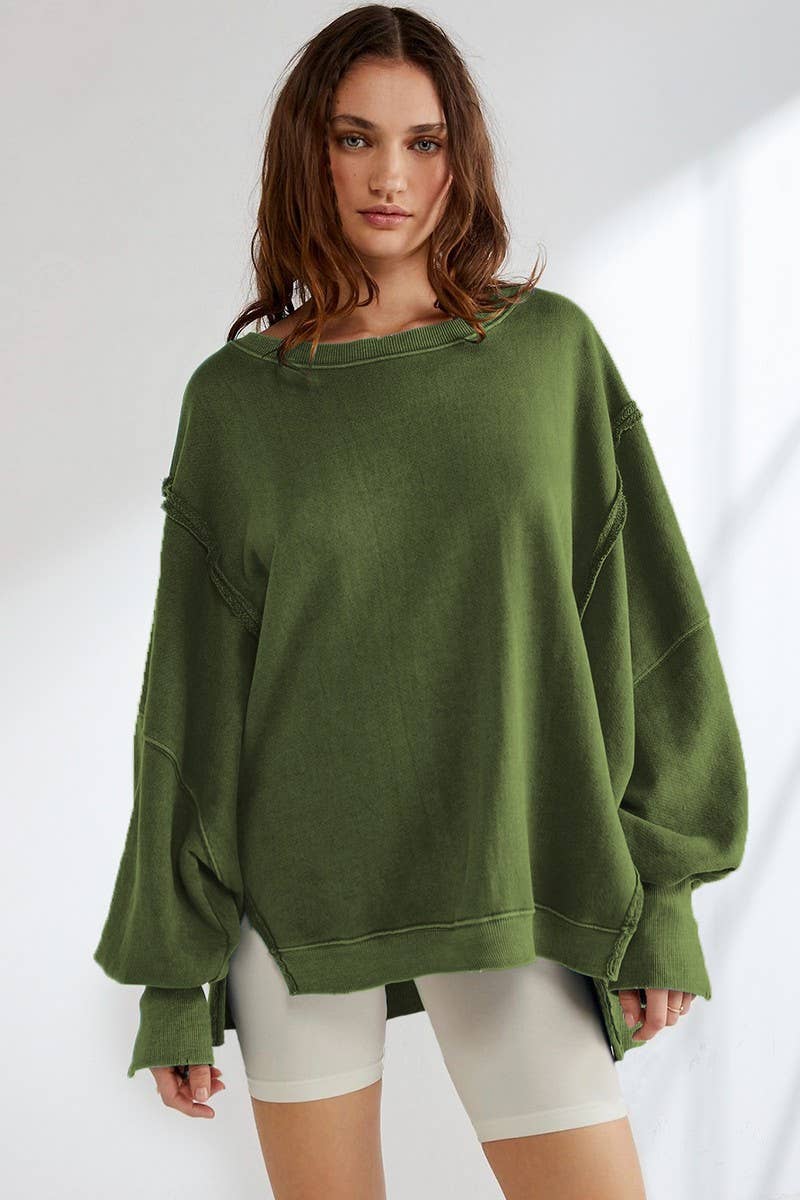 CREWNECK LONGSLEEVED SPORTS LOOSE HOODIE_CWOHOL0512