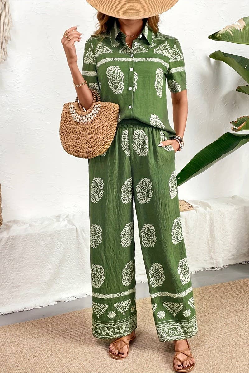 CWSTB2161_LIGHTWEIGHT PRINTED SHIRT & WIDE-LEG PANTS SET