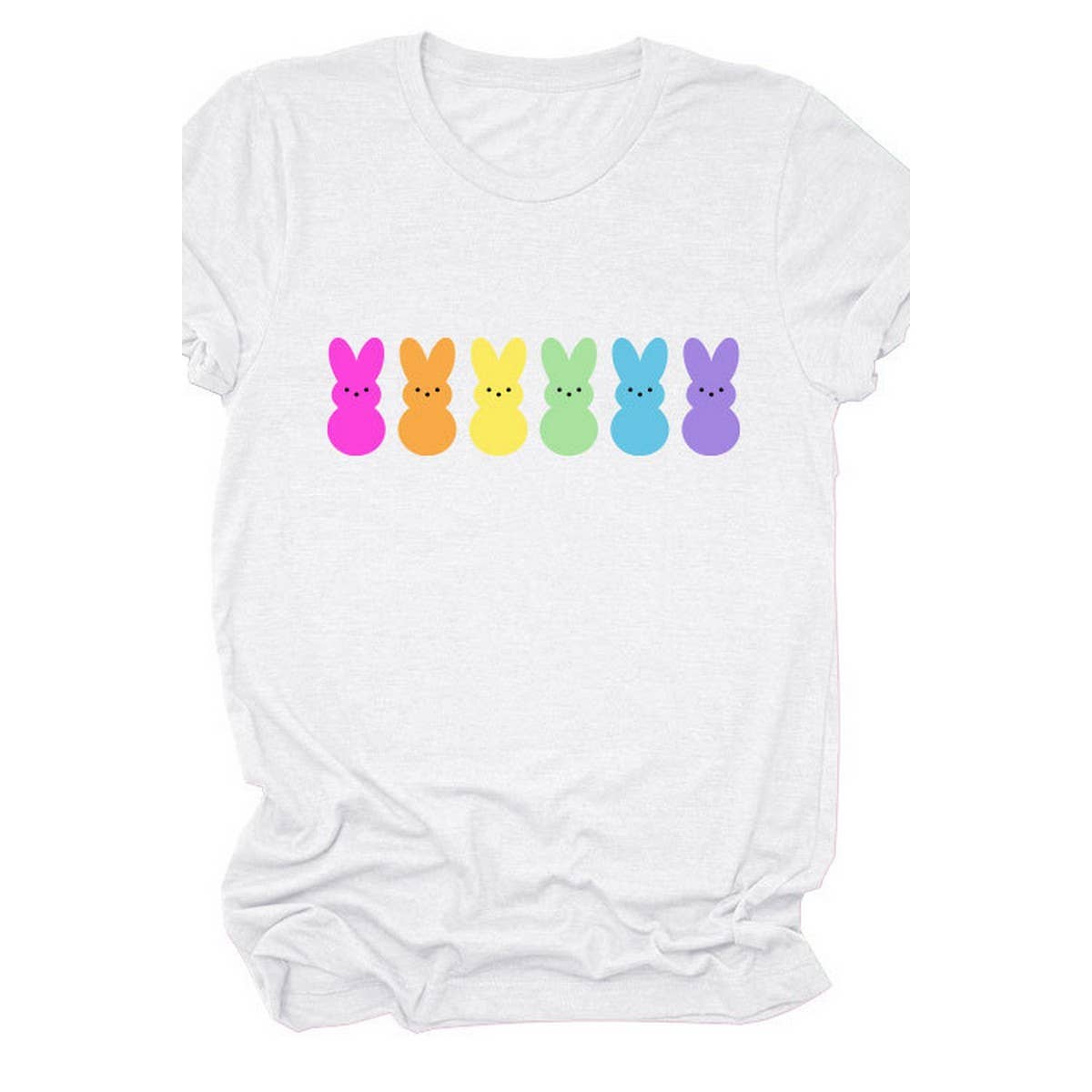 CUTE PRINTED BUNNY ROUND NECK T SHIRT FOR EASTER_CWTTS0790