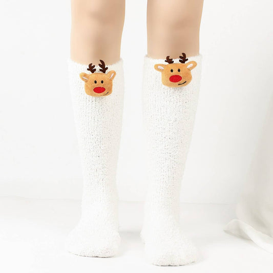 CWMS02684_CHRISTMAS KNEE HIGH SOCKS WARM LEG WARMERS