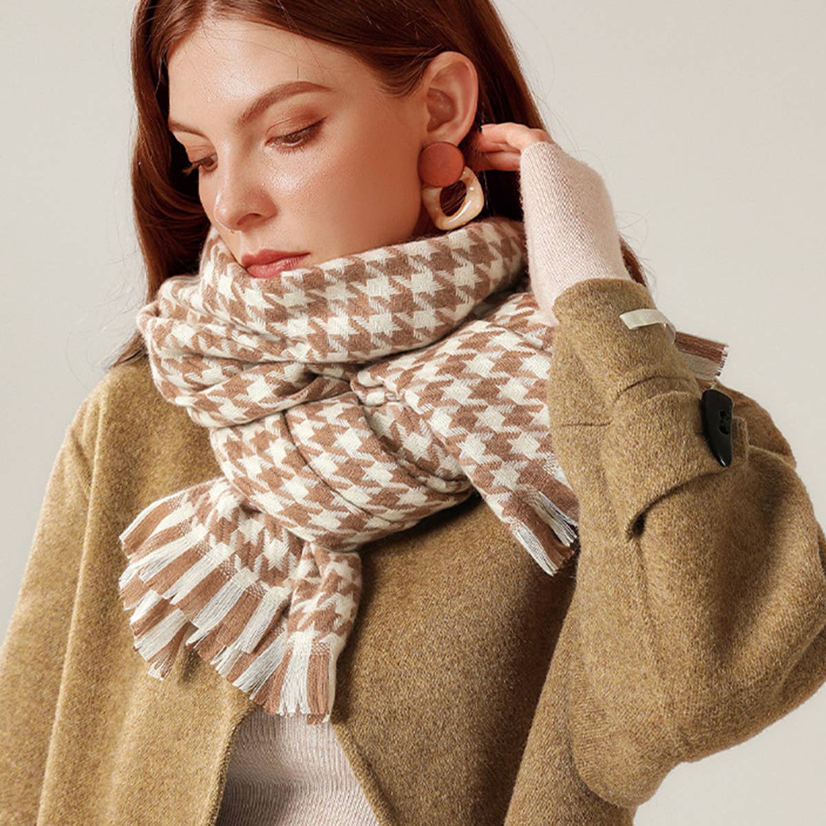 WOMEN FASHION SWEET THOUSAND BIRDS PLAID SCARF