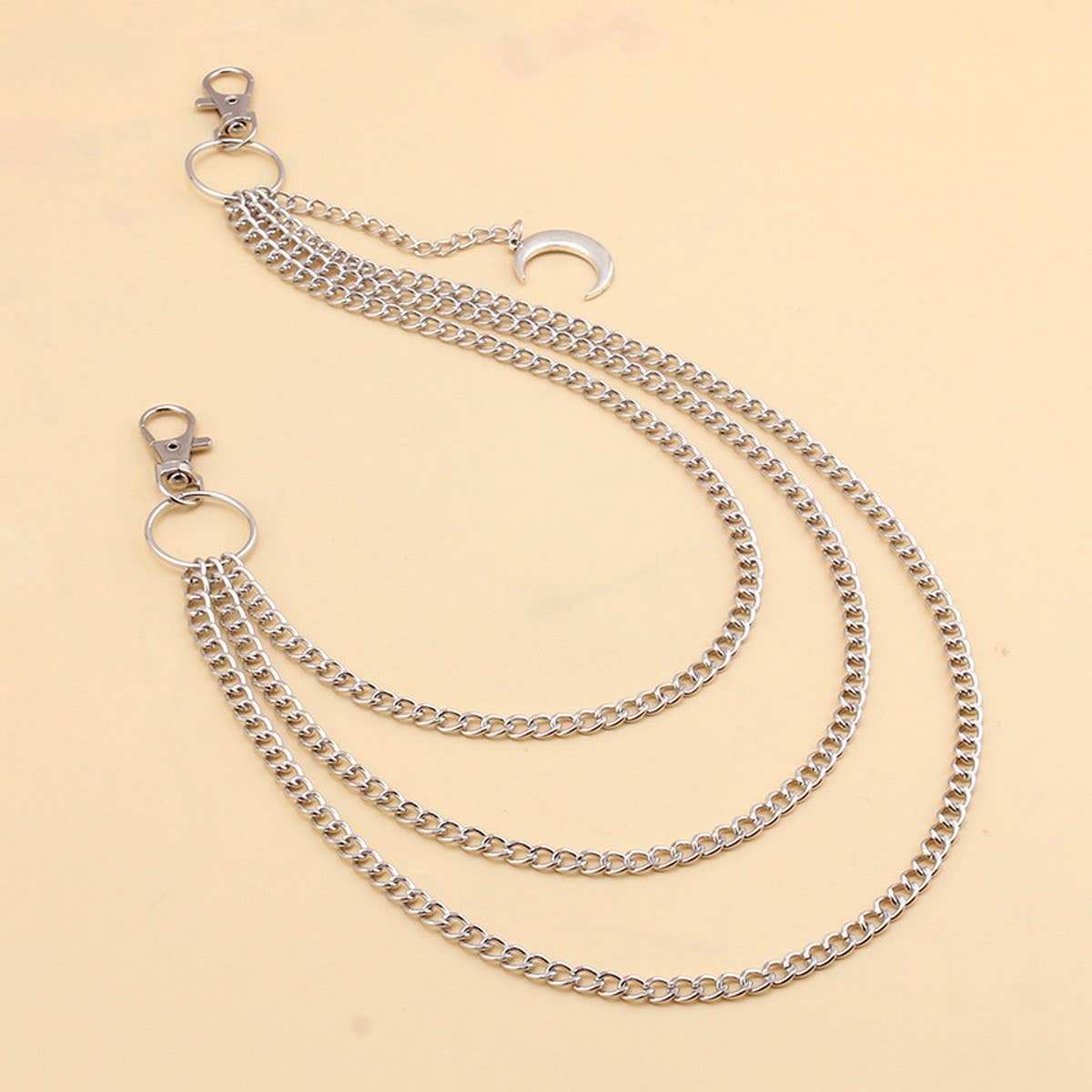 VINTAGE MOON PENDANT MULTI LAYER PANT CHAIN