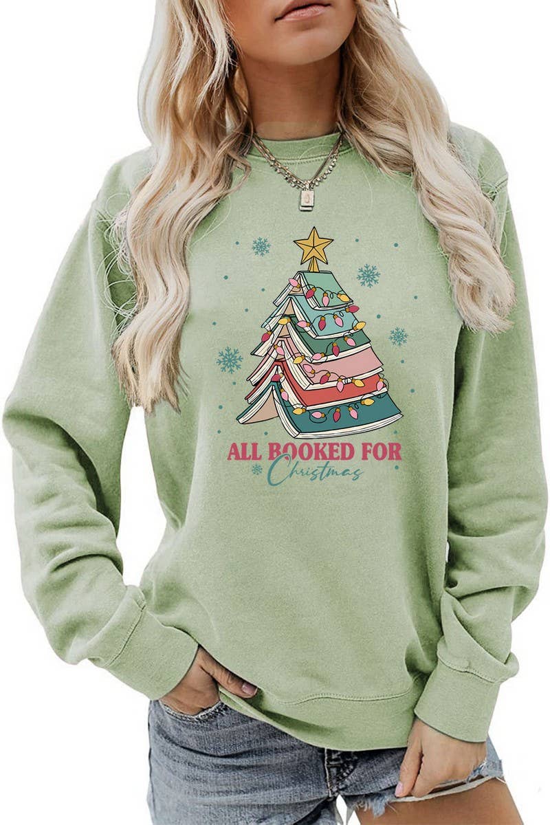 CWTBLL01325_LETTER PRINT CREW NECK CHRISTMAS SWEATSHIRT