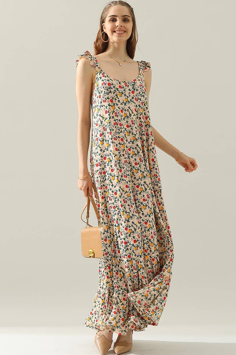 CWDMD772_RUFFLE DETAILED SLEEVELESS MAXI DRESS