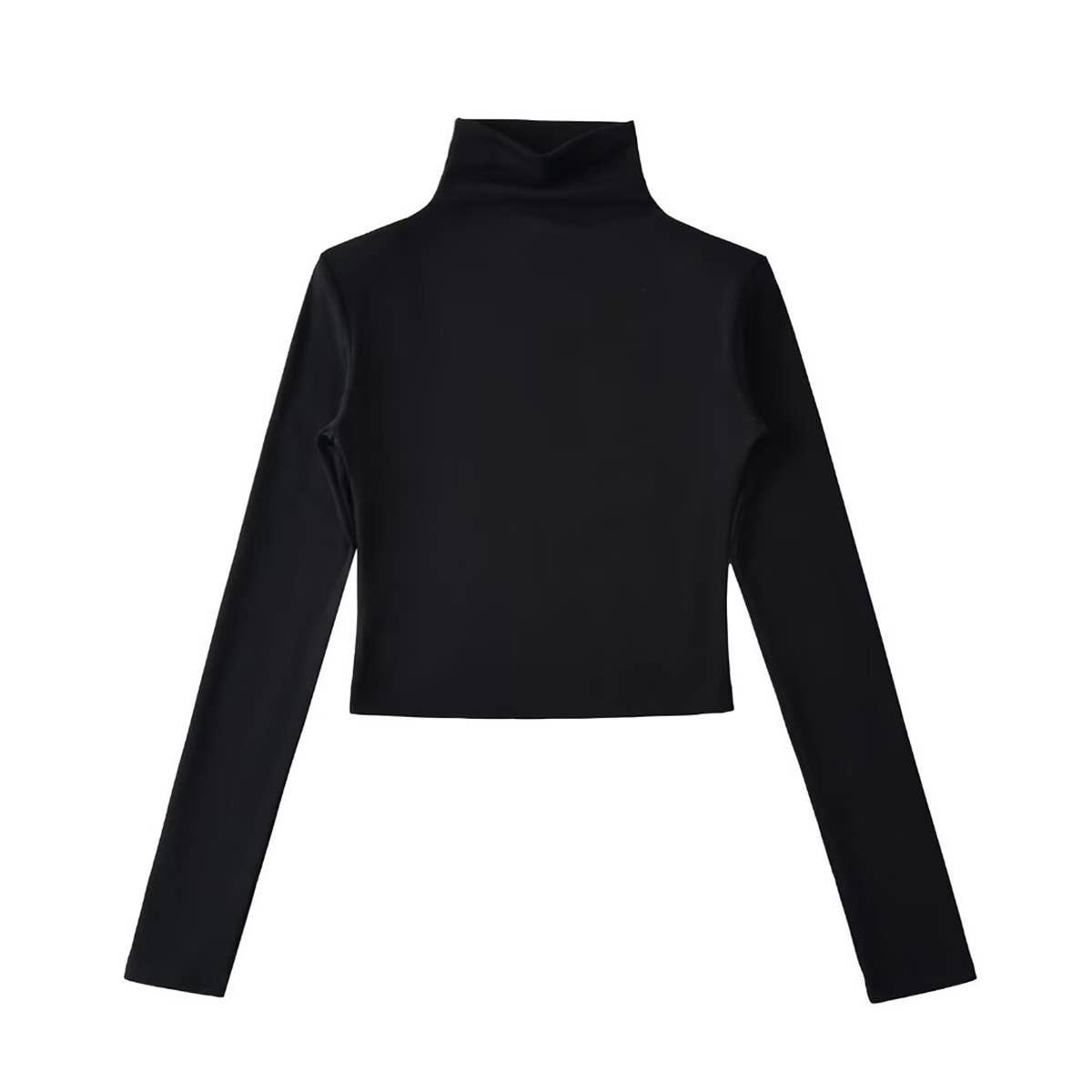 CASUAL SHOULDER PAD SHORT VELVET TURTLENECK BASE