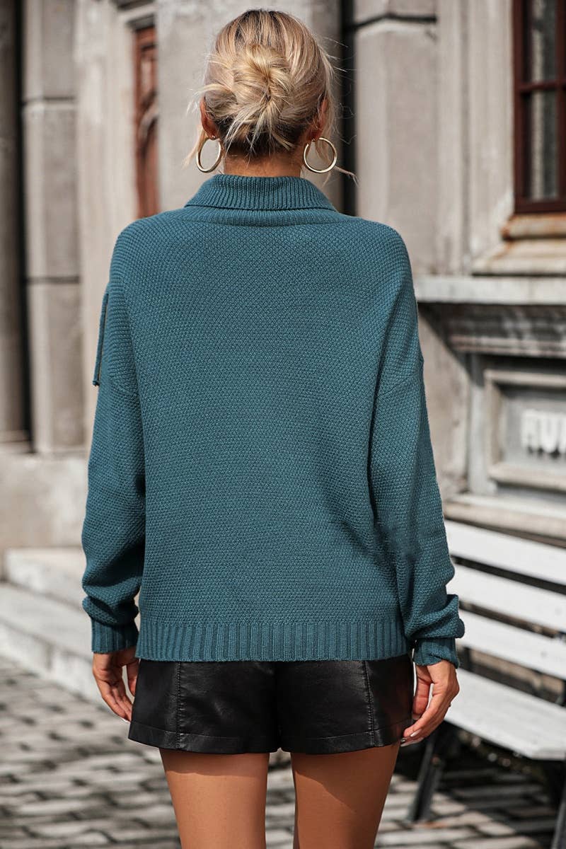 CWOSWL6486_TURTLENECK LONG-SLEEVED SWEATER WITH FRINGE