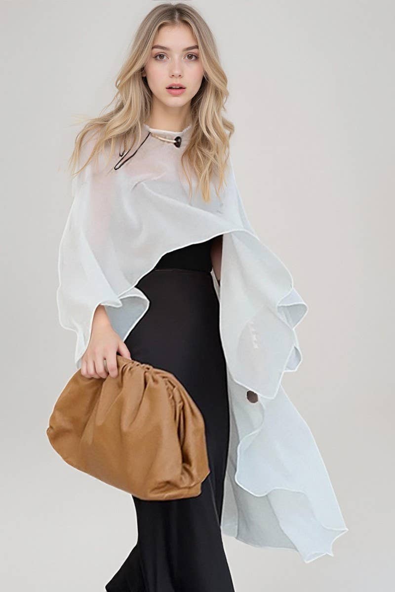 CWTBLL538_SOLID COLOR SEE-THROUGH LOOSE LONG-SLEEVED TOP