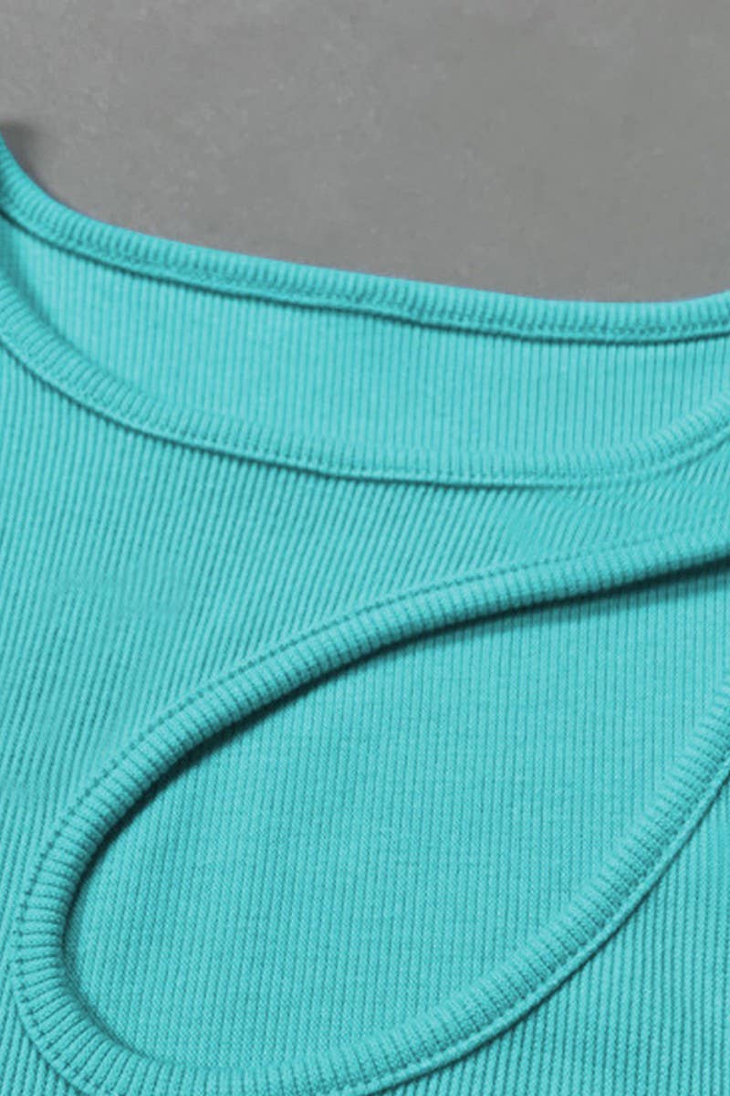 CWTTK0818_SOLID COLOR HOLLOW SLIM SHORT CAMISOLE