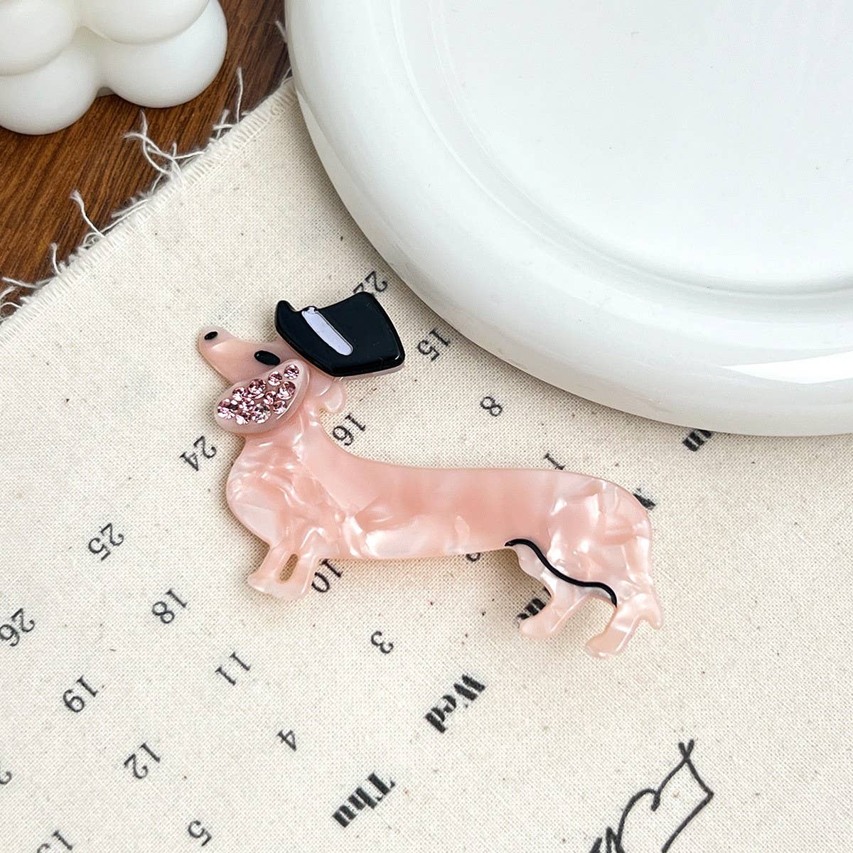 RHINESTONE DOG TEMPERAMENT GIRLY HAIR CLIP