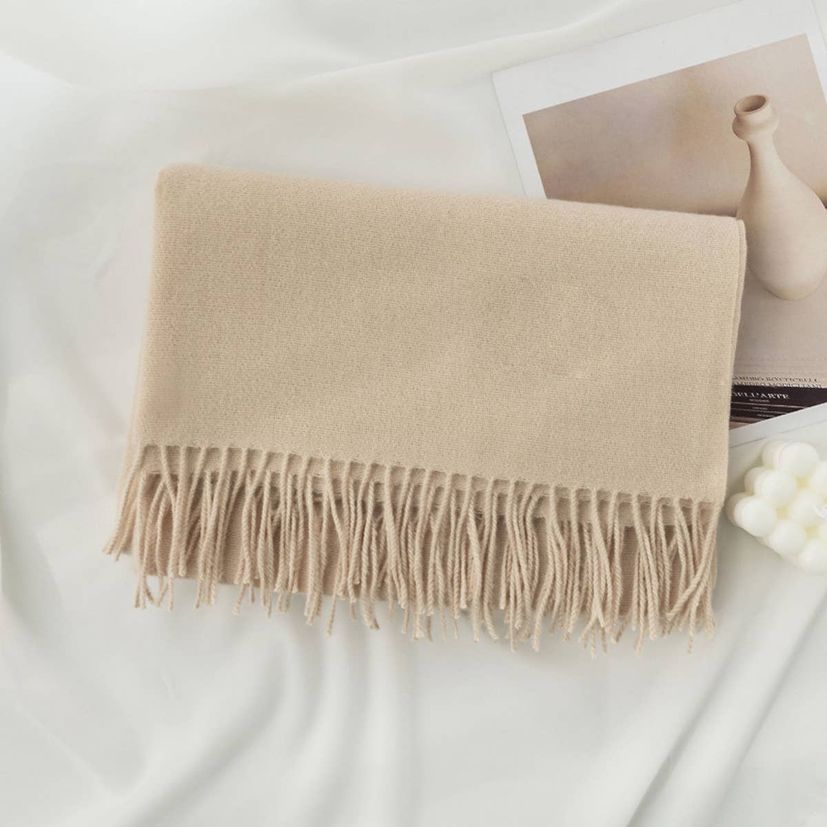Cozy Solid Color Winter Scarf with  for Women