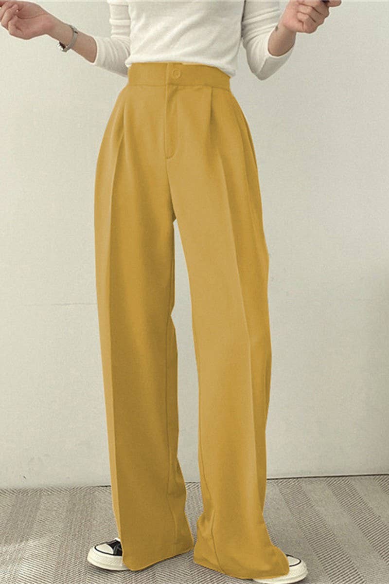 CWBLP00919_CASUAL STRAIGHT-LEG DRAPE SUIT WIDE-LEG PANTS