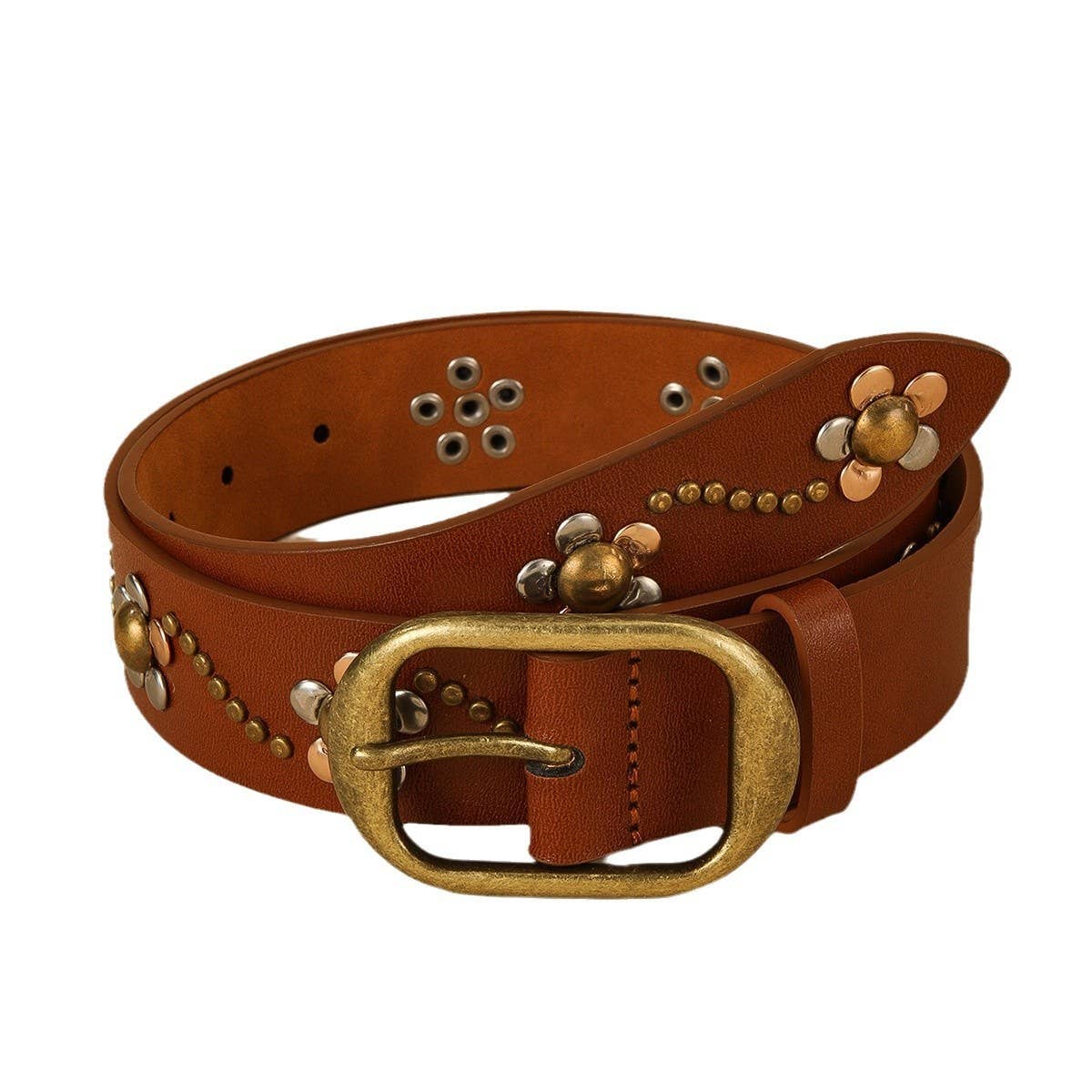 PUNK STREET FASHION RIVET METAL HARDWARE BELT_CWMM3934