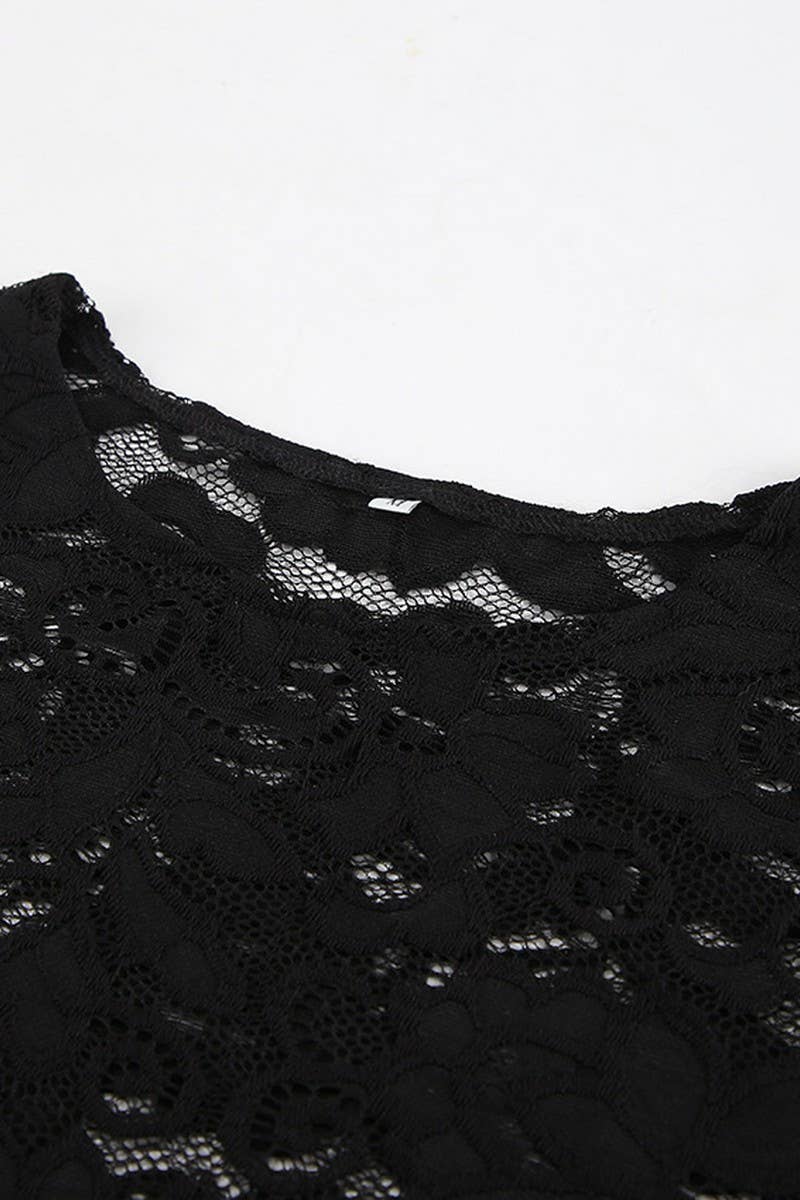 CWSPJ0225_LACE LONG SLEEVE JACQUARD HOME WEAR NIGHTDRESS