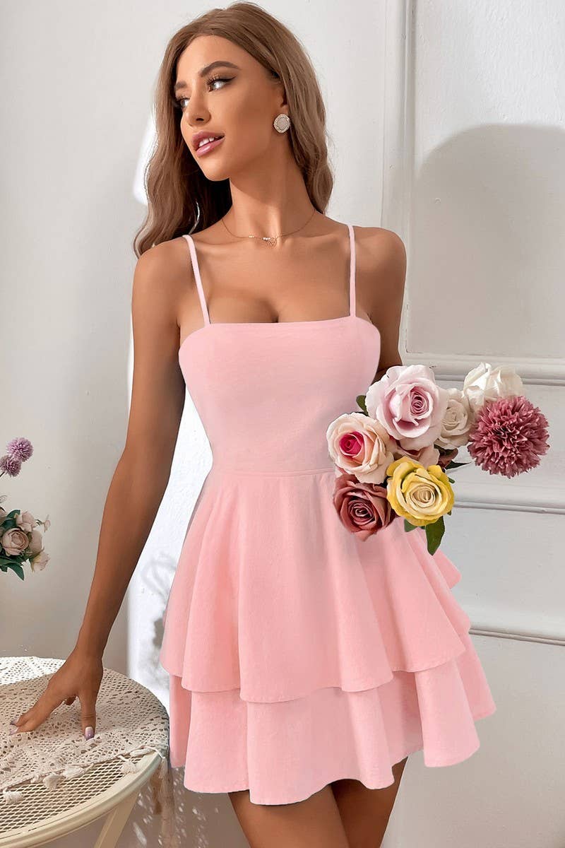 CWDSD8434_BACKLESS BOW TIE SPAGHETTI STRAP MINI DRESS