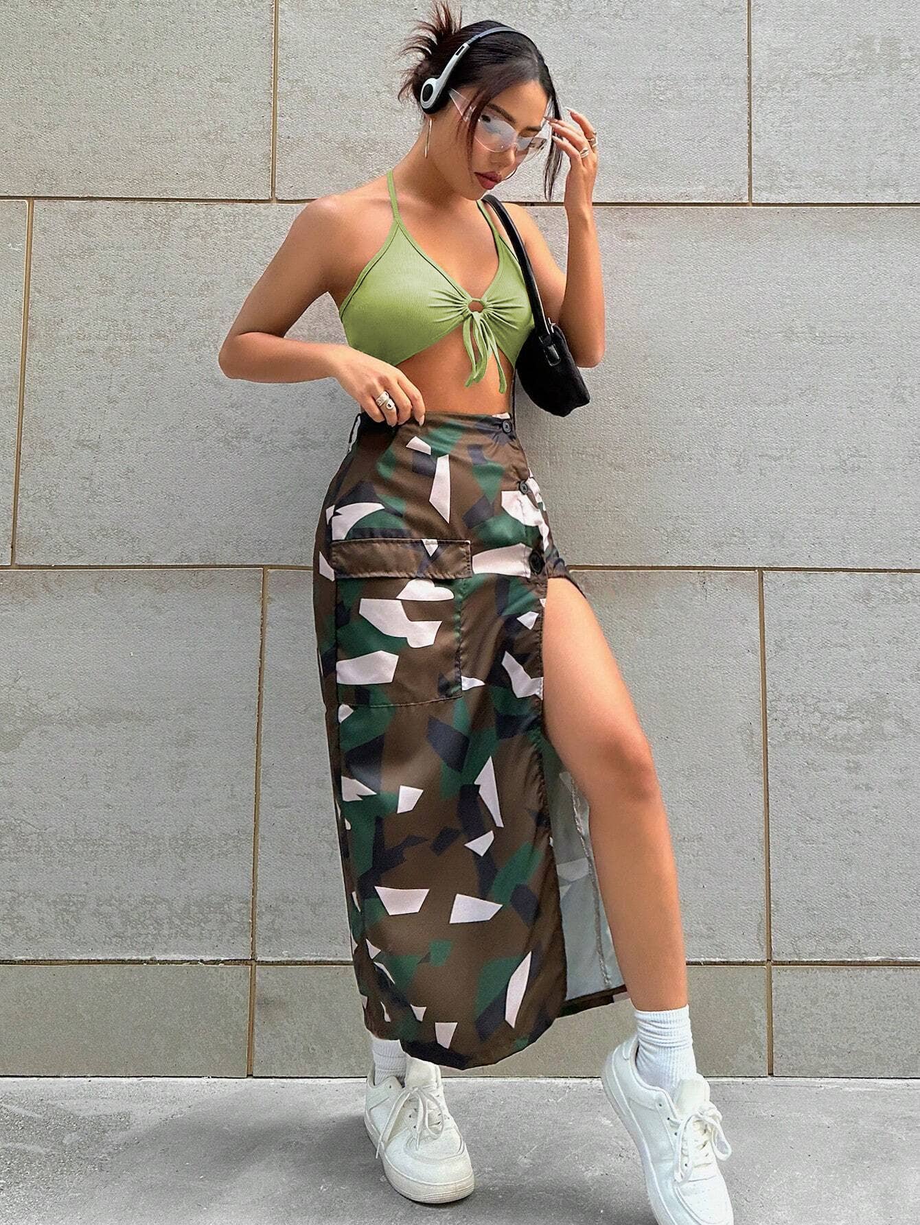 Creased,hollowed-out,slimming,lace-up vest