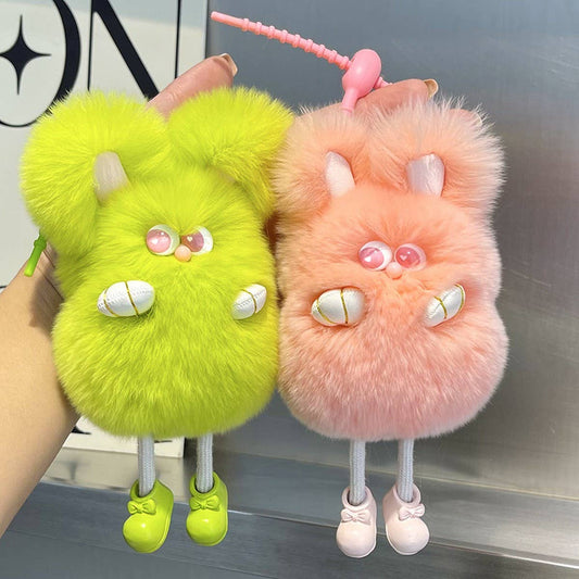 CUTE PLUSH BUNNY CAR KEYCHAIN BAG PENDANT
