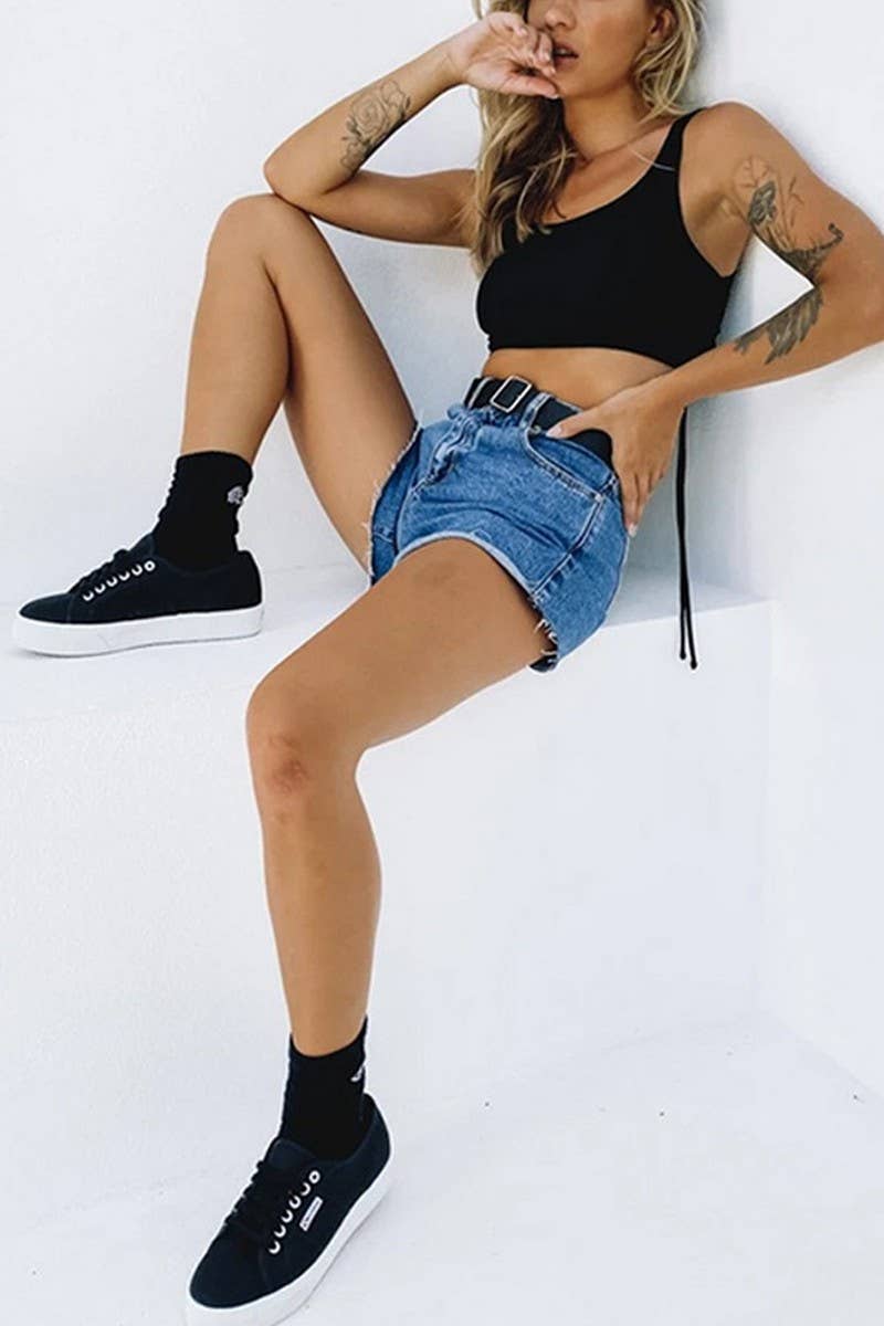 CWTTK0501_GATHERED RIBBED DRAWSTRING CROPPED TANK TOP