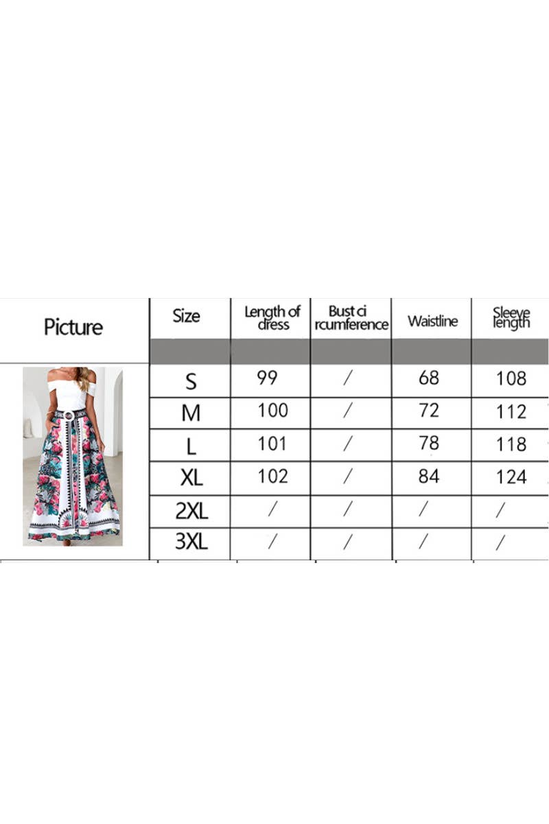 CWBLS0657_SUMMER HIGH WAIST LOOSE PRINTED SKIRT LONG SKIRT