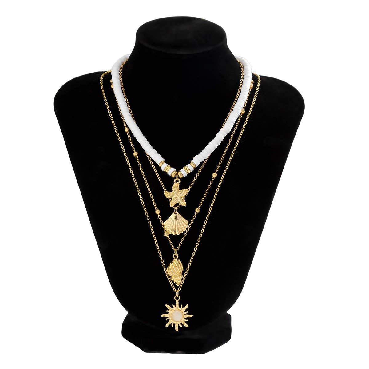 VINTAGE BOHEMIAN SUNFLOWER LAYERED NECKLACE
