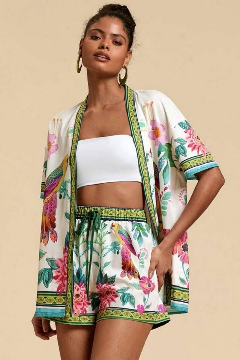 CWSTB2001_CASUAL FLORAL PRINT SHORT SLEEVE & SHORTS SET