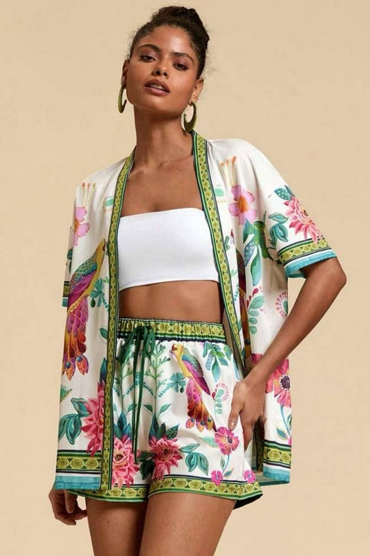 CWSTB2001_CASUAL FLORAL PRINT SHORT SLEEVE & SHORTS SET