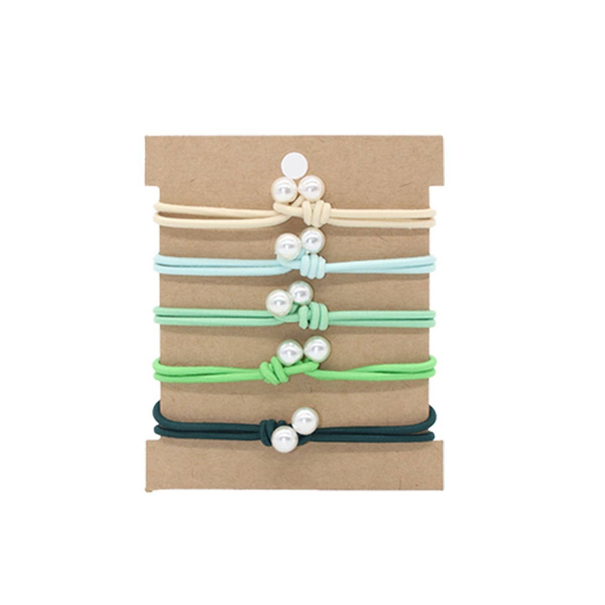 THREAD KNOT 5 CARD SET SIMPLE HAIR SCRUNCHIES