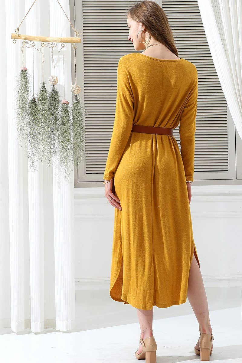 CWDMD823-P_SOFT AND WARM R NECK SWEATER KNIT TUNIC DRESS