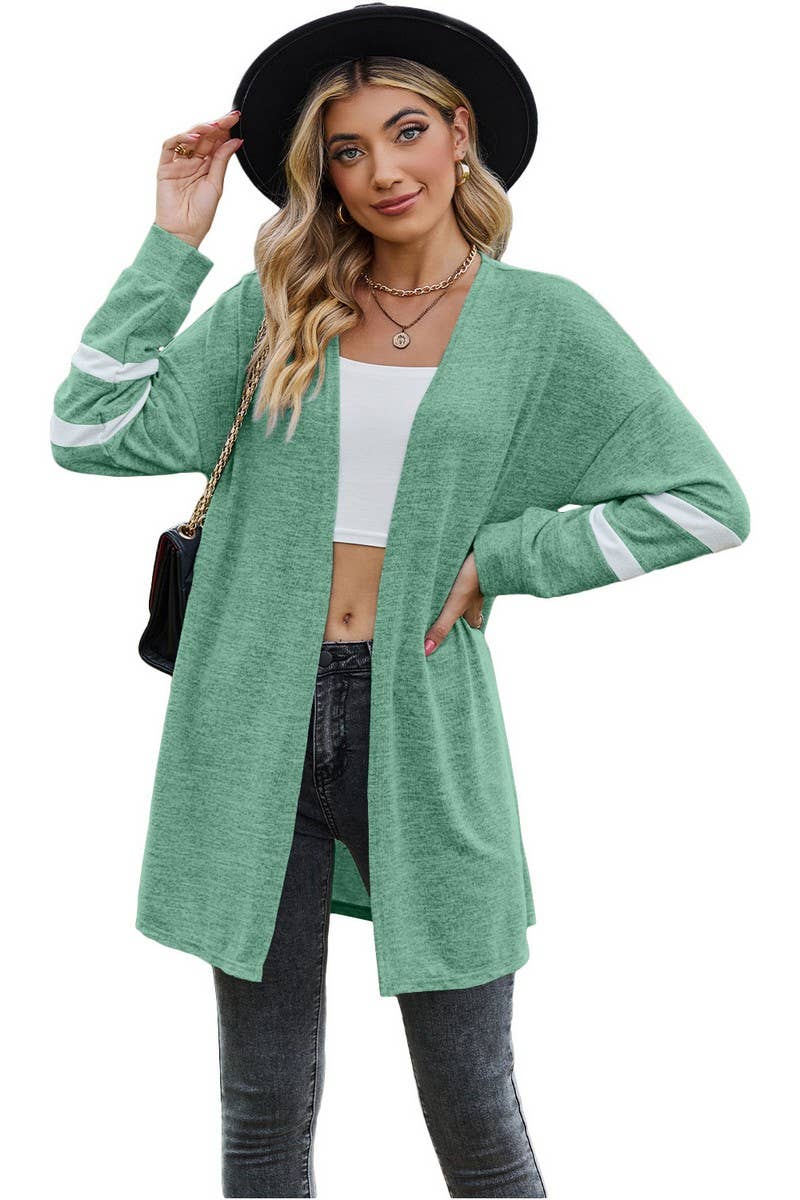 CWOCAL2264_AUTUMN AND WINTER CONTRAST COLOR KNITTED JACKET