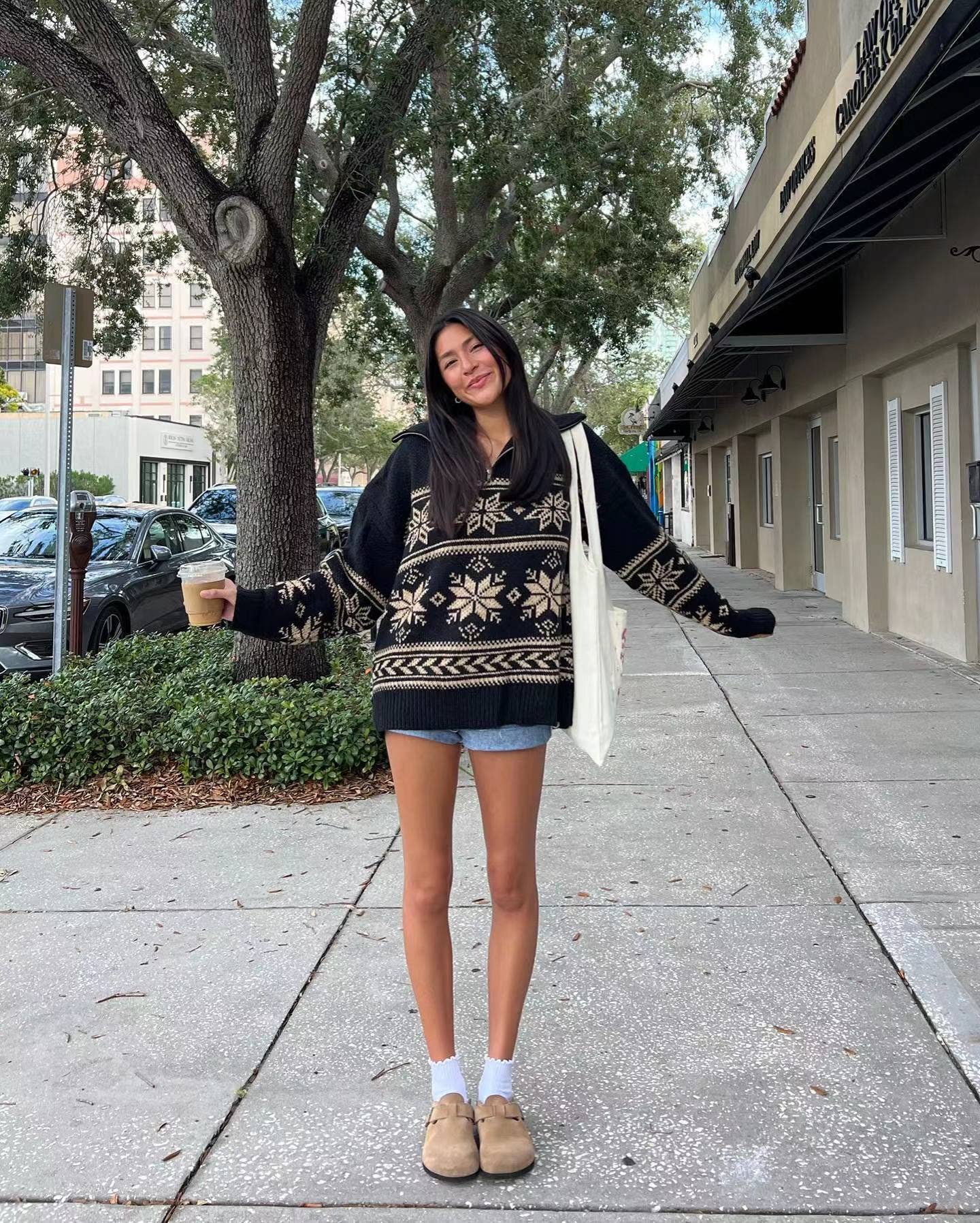 COMFORTABLE JACQUARD ZIPPER LONG-SLEEVED SWEATER