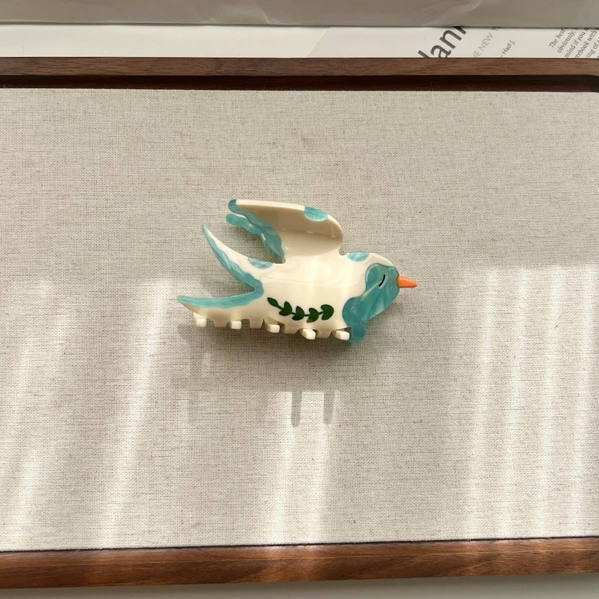 Swallow Acetate Hair Claw, Bird-Inspired Back Clip
