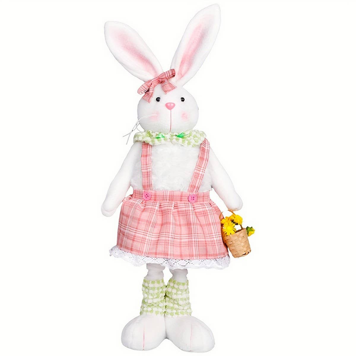 EASTER LONG-LEGGED RETRACTABLE-LEG BUNNY ORNAMENT