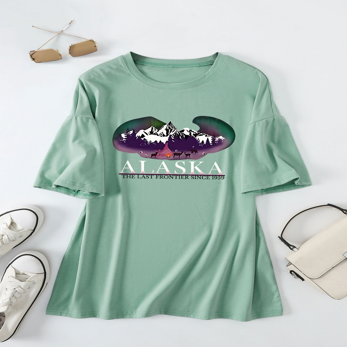 Trendy Plus Size T-Shirt for Women, Loose Fit
