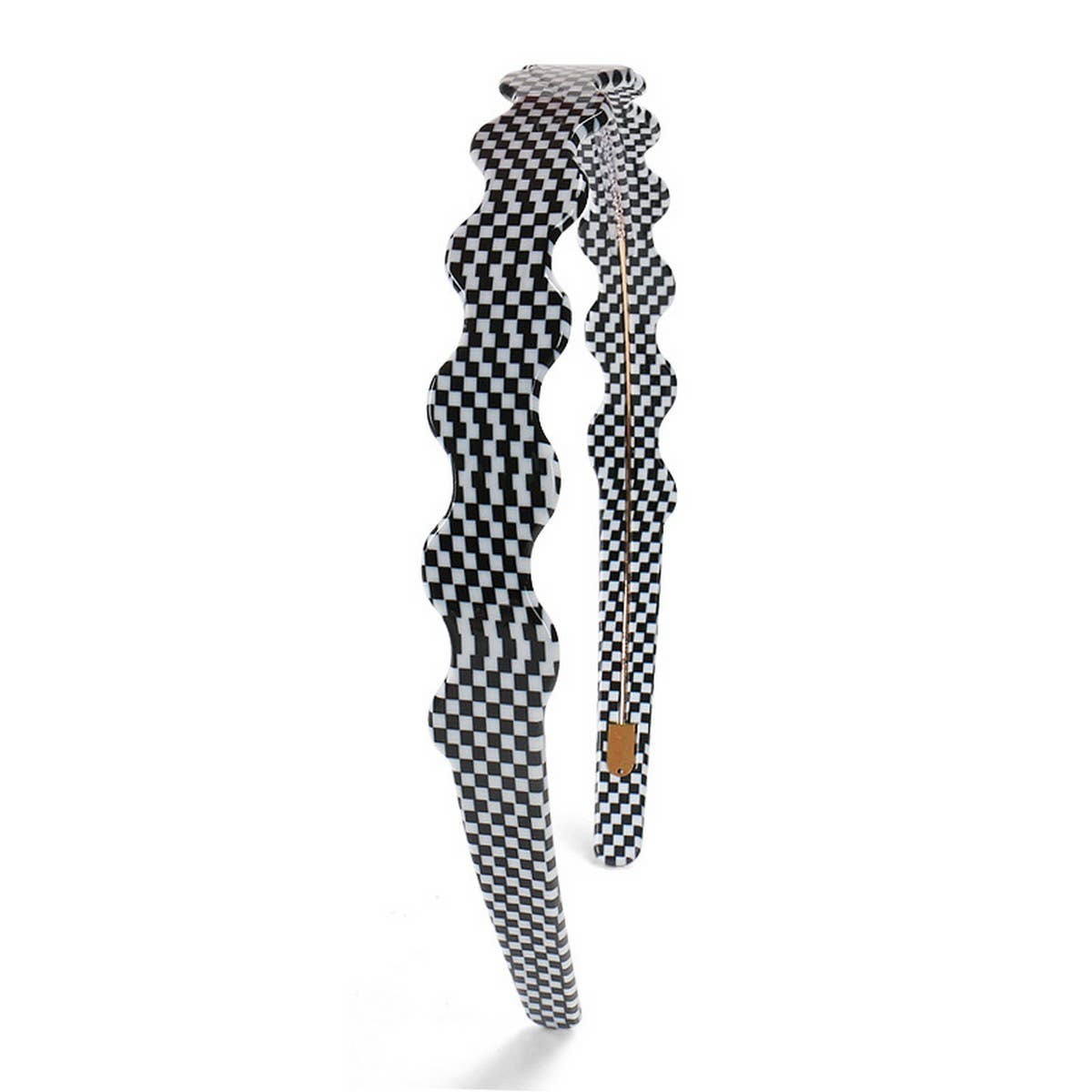 CHECKERBOARD HEADBAND WIDE WAVY HEADBAND_CWAHA4379