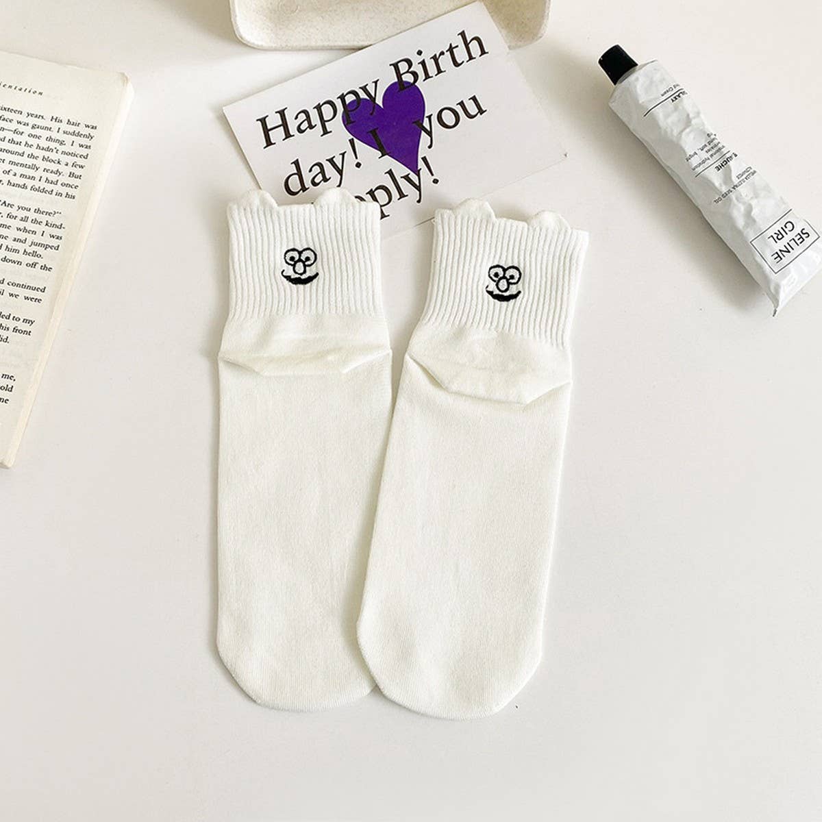 CWMS2497_SPRING AND SUMMER BREATHABLE FUNNY WOMEN'S SOCKS