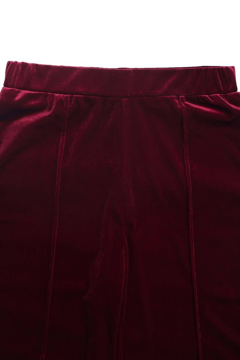 CWBLP1841_SUMMER COMMUTING HIGH WAIST VELVET WIDE LEG PANTS