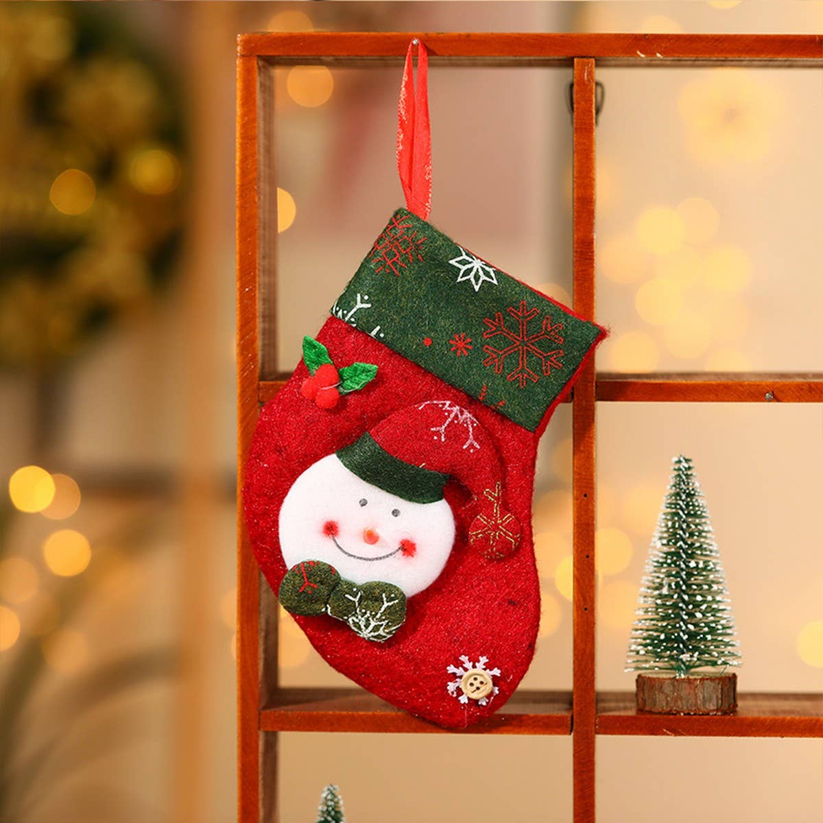 RETRO CARTOON SMALL CHRISTMAS STOCKING GIFT BAG_CWMM1893