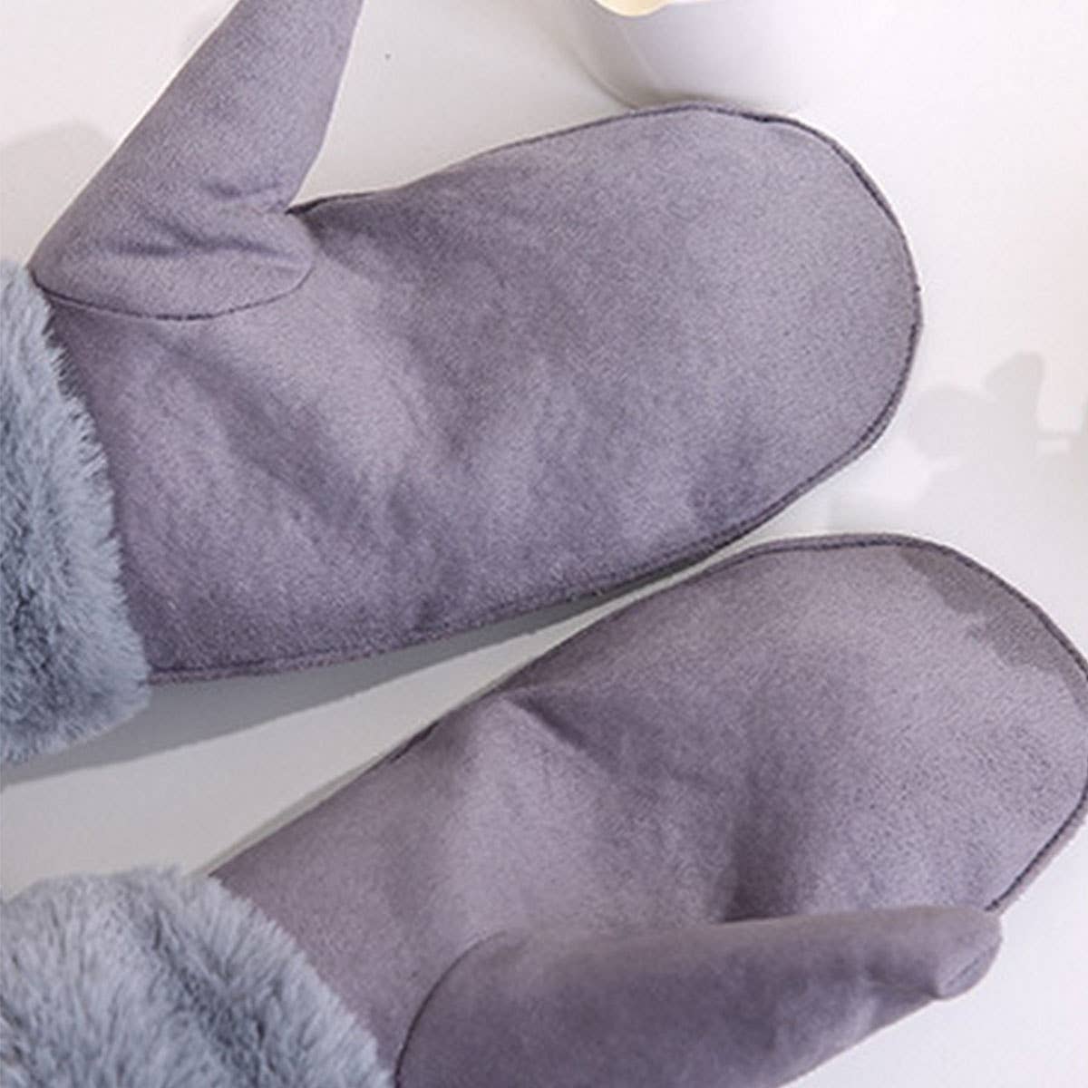WINTER CUTE BUNNY EARS WARM FLANNEL GLOVES_CWAG0269