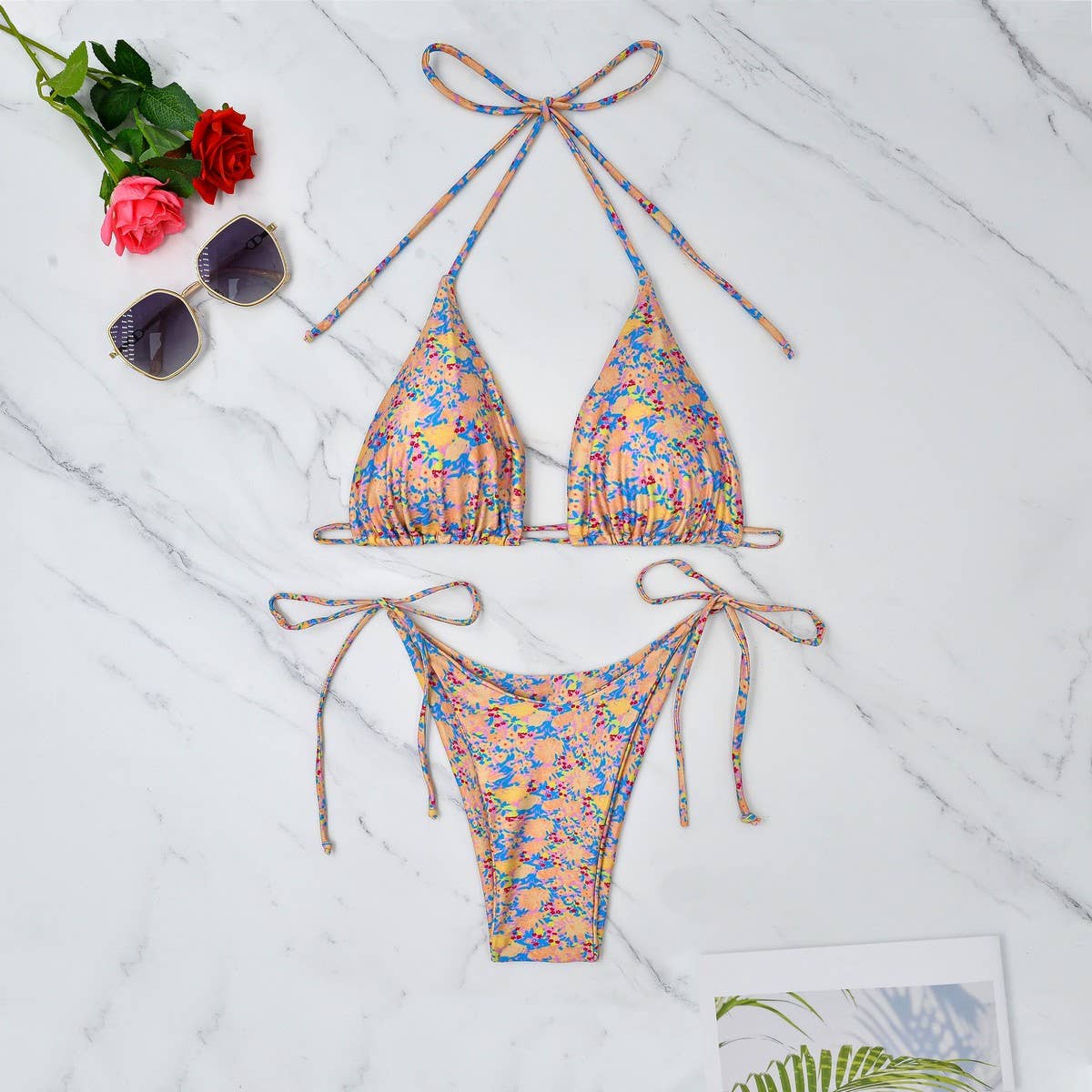 LACE-UP BIKINI BEACH SEXY TWO-PIECE SWIMSUIT