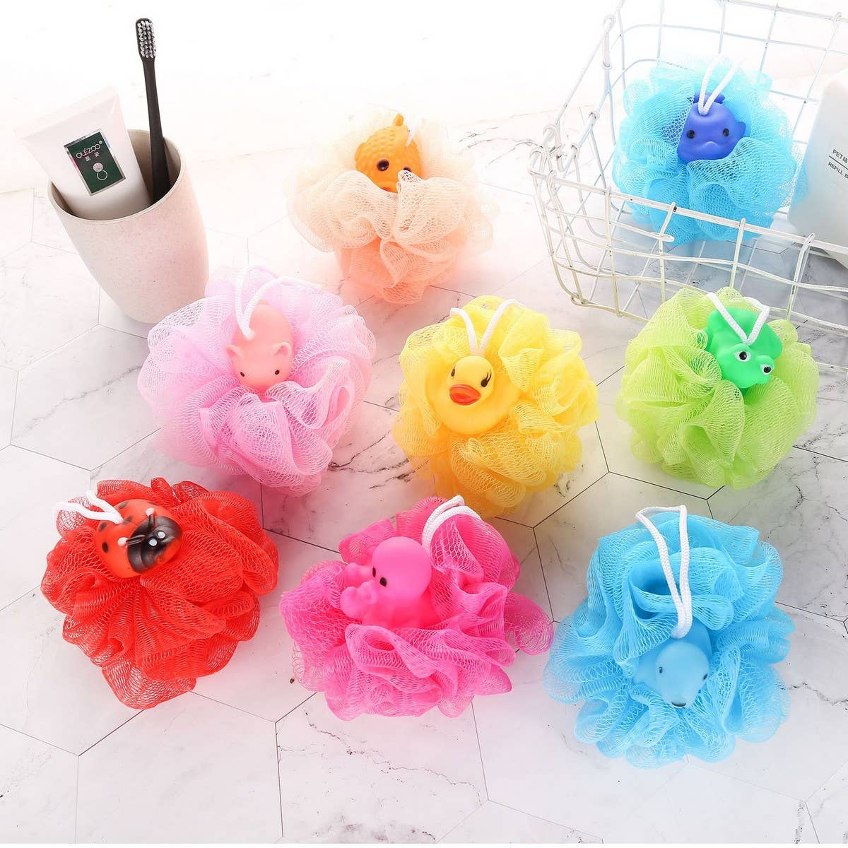 CWMM9152_CARTOON ANIMAL SOFT CHILDREN'S BATH BALL