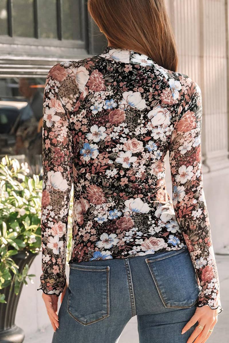 CWTTL2004_WOMEN'S HALF TURTLENECK LONG SLEEVE SEXY T-SHIRT