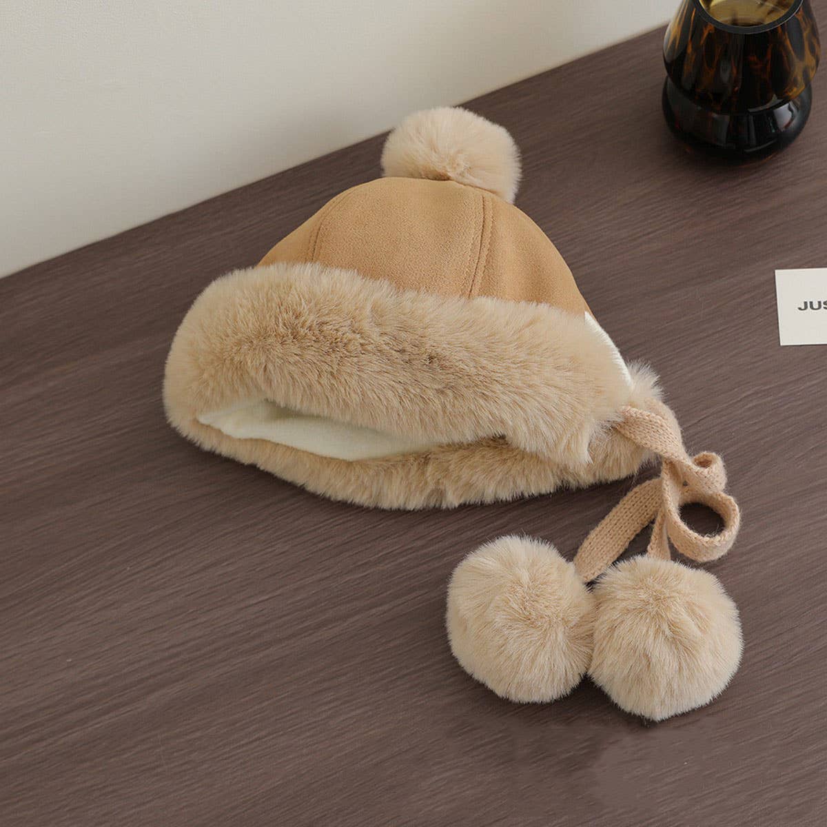 Kids Suede Trapper Hat ? Warm Winter Earflap Cap_CWAH2936