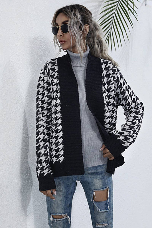 CWOCAL1973_WINTER VINTAGE PLAID V-NECK SWEATER CARDIGAN