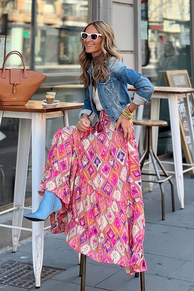 CWBLS0562_NEW SUMMER LEISURE VACATION LONG SKIRT